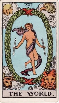 The The World tarot card, Rider–Waite–Smith deck