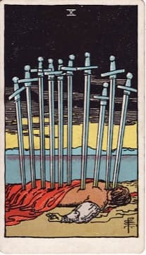 Ten of Swords tarot card
